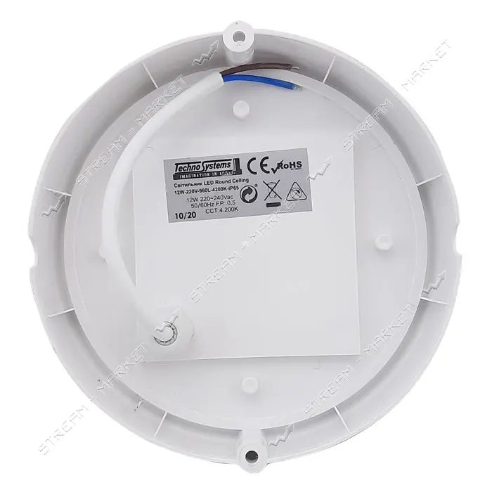 Светильник Techno Systems LED Round Ceiling 12W-220V-960L-4200K-IP65 ЖКХ круг                       