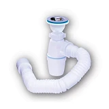 Сифон для умывальника Waterstel Orio А-32019 с нерж. выпуском и гибкой трубой 1 1/2 х 40/50         