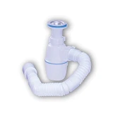 Сифон для умывальника и мойки Waterstel Orio А-40029 с нерж. выпуском и гибкой трубой 1 1/2"х40/50
