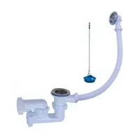 Сифон для ванны Waterstel Orio А-80089 с нержавеющим выпуском с переливом и ревизией                