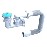 Сифон для душевых поддонов STP D-02 с нержавеющим выпуском и ревизией                               