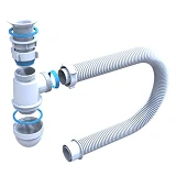 Сифон для умывальника STP LN-01 с пластиковым выпуском 1 1/2х50