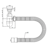 Сифон для умывальника STP LN-01 с пластиковым выпуском 1 1/2х50