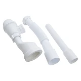 Сифон для писсуара Extra Plast с 40 выходом гибкой трубкой L600 40х40/50 и с жестким выходом 40x32