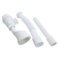 Сифон для писсуара Extra Plast с 40 выходом гибкой трубкой L600 40х40/50 и с жестким выходом 40x32