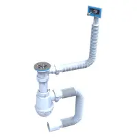 Сифон для мойки с переливом STP M-05.00 нержавеющий выпуск 1 1/2х40/50