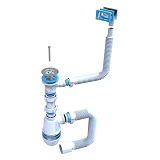 Сифон для мойки с переливом STP M-05.00 нержавеющий выпуск 1 1/2х40/50                              