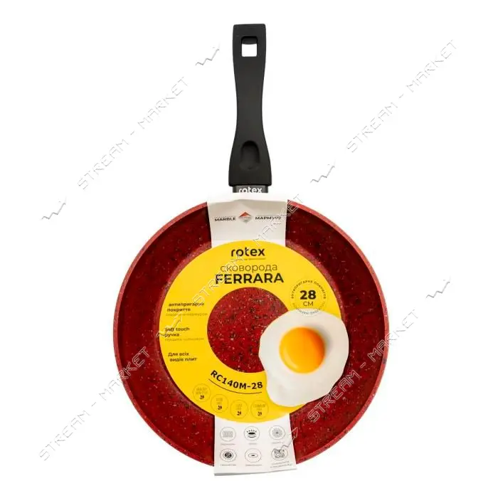 Сковорода Rotex RC140M-28 Ferrara d28 h5.5 покрытие антипригарное без крышки