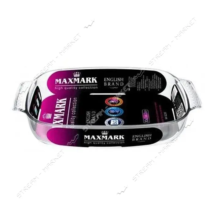 Форма для выпечки Maxmark MK-GL220 стеклянная прямоугольная 30.3х19.8х6см