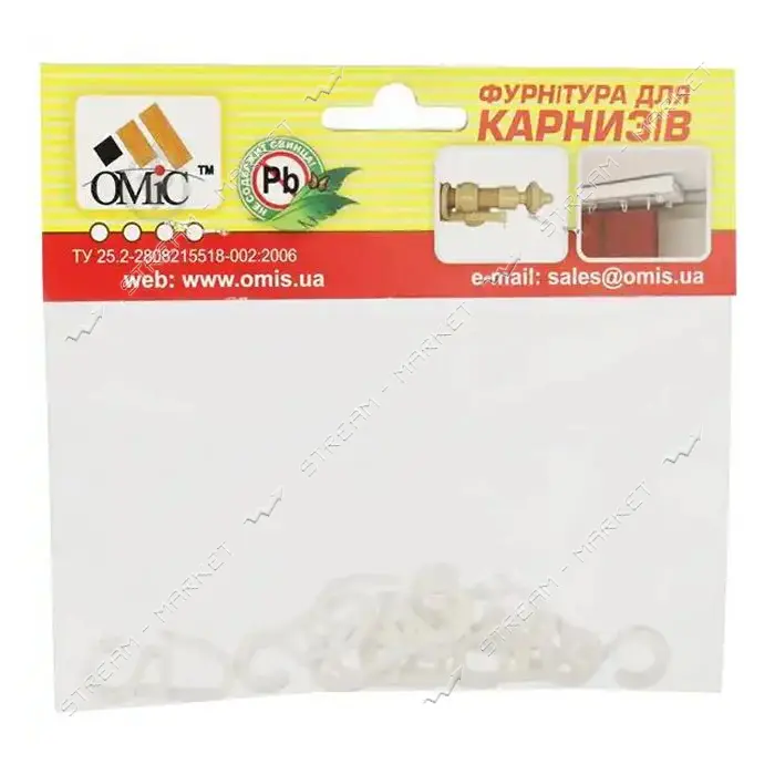 Крючок для кольца 10шт белый Польша                                                                 