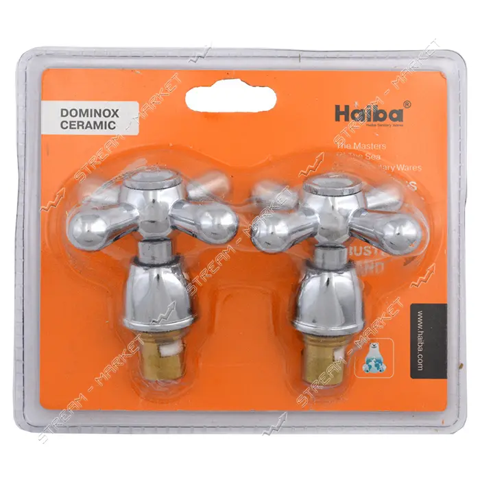 Комплект ручек буксового смесителя Haiba DOMINOX 1/2" Керамика блистер