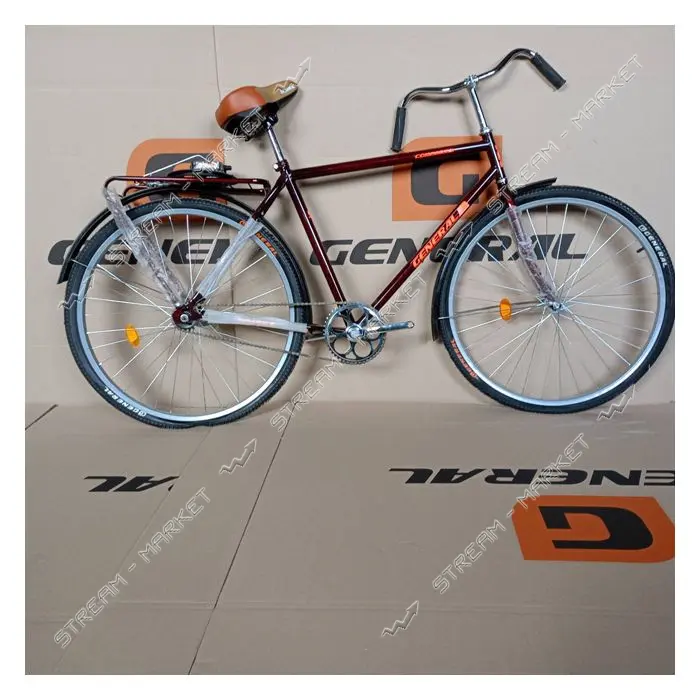 Велосипед General 28" Комфорт мужской бордовый                                                      