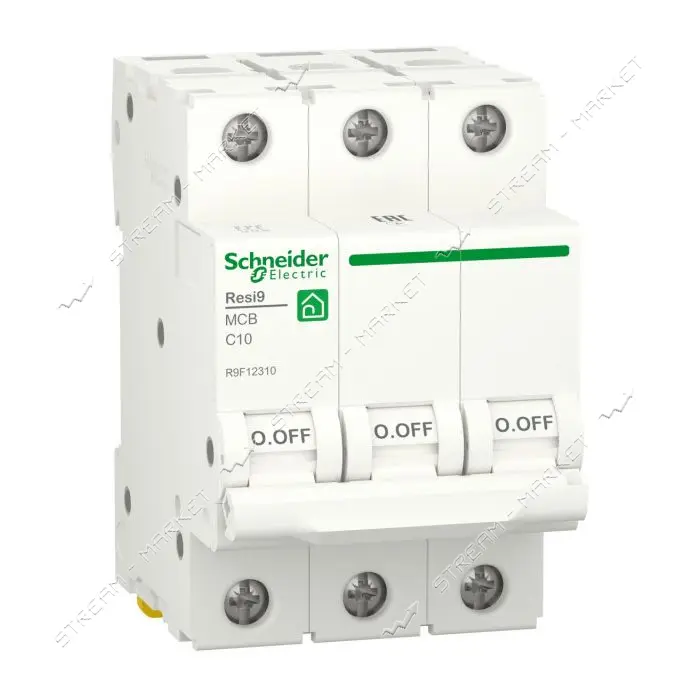 Автоматический выключатель трехполюсный Schneider RESI9 10А С 6kA