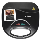 Бутербродница Rotex RSM112-B 780Вт антипригарное покрытие с пластинами для гриля                    