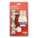 Комплект для подключения радиатора Koer KR.1321 прямой 1/2'' с термоголовкой