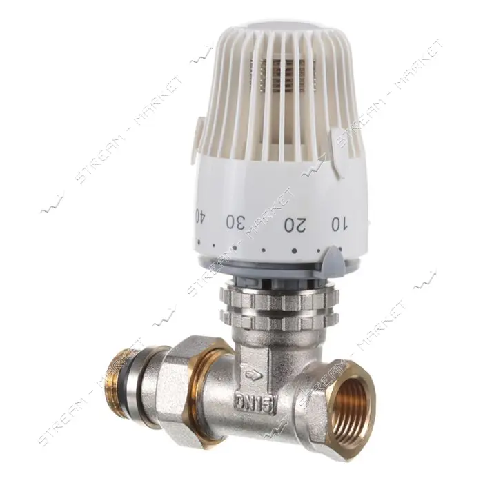 Кран RTL Koer KR.943-Gi 1/2x1/2 с системой антипротечка прямой с термоголовкой                      