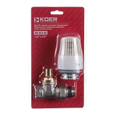 Кран RTL Koer KR.943-Gi 1/2x1/2 с системой антипротечка прямой с термоголовкой                      