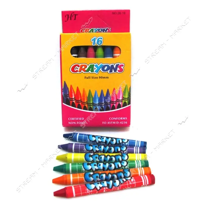 Набор мелков восковых Crayons 16 цветов 8496-16