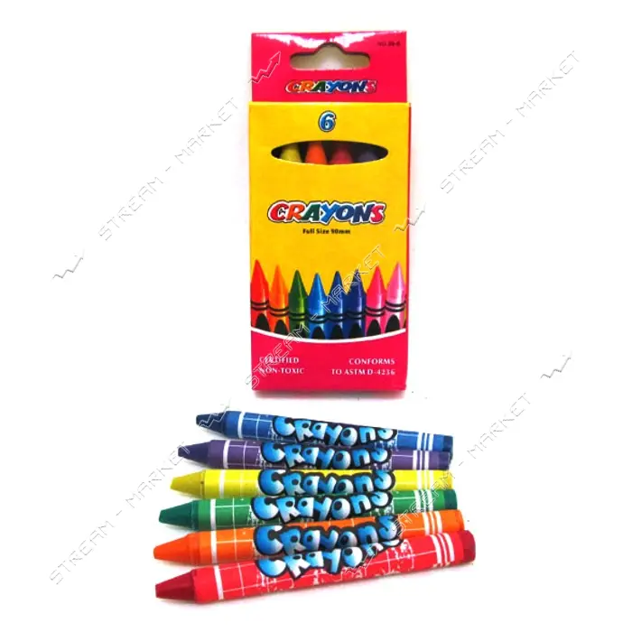 Набір крейди воскових Crayons 6 кольорів 8496-6                                                     