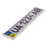 Рамка номера Milex RT-25353 серебро с сеткой                                                        