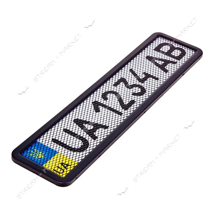 Рамка номера Milex RT-25352 металл черная с сеткой