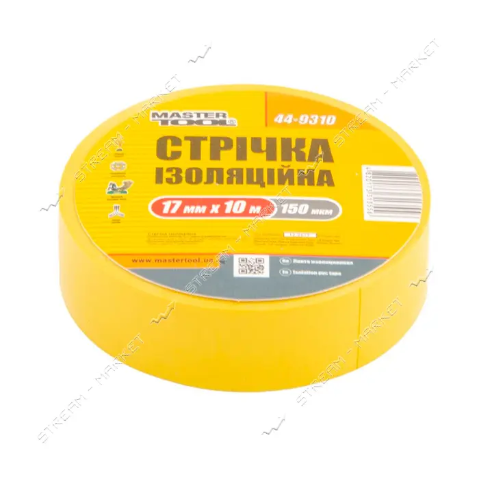 Изолента Mastertool 44-9310 ПВХ 0.15х17мм 10м 10шт желтая