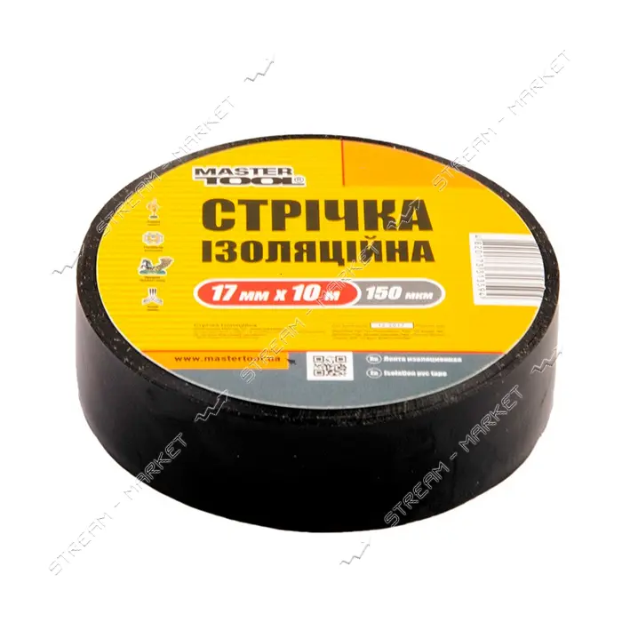 Изолента Mastertool 44-9125 ПВХ 0.15х17мм 25м 10шт черная