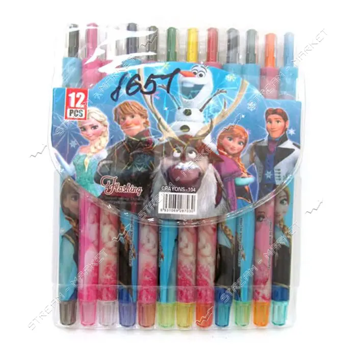 Мелки восковые Crayons FZ L набор 12 цветов PVC 8651                                                