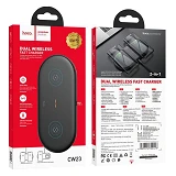 Беспроводное зарядное устройство Hoco CW23 2-in-1 power черное