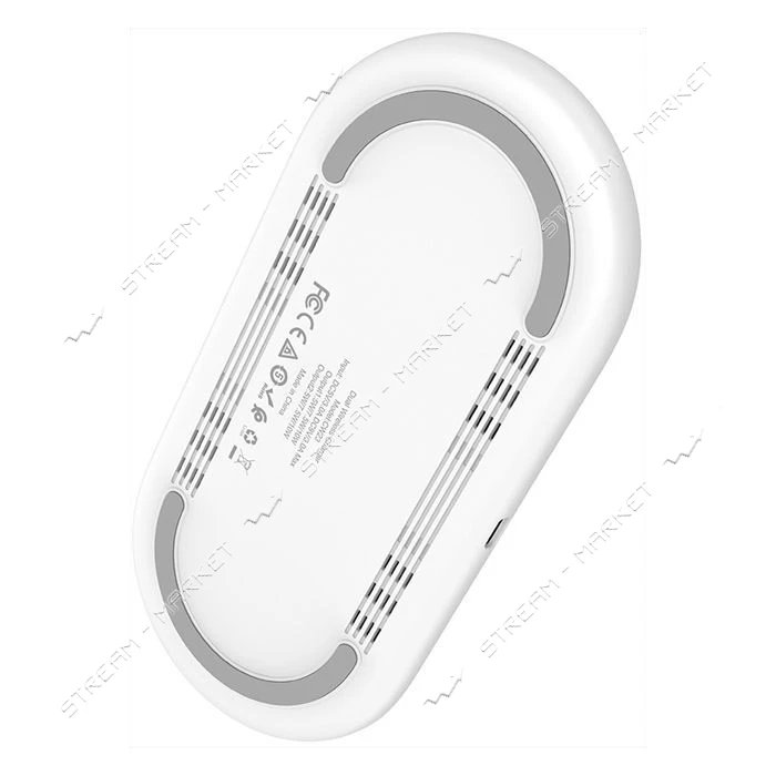 Беспроводное зарядное устройство Hoco CW23 2-in-1 power белое
