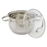 Кастрюля Maestrо MR-3512-18 d18см 2.9л нержавеющая сталь плюс крышка стекло                         