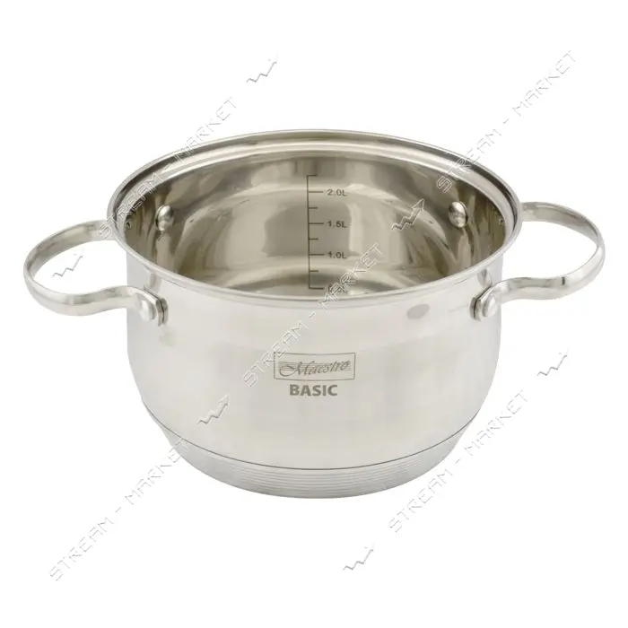Кастрюля Maestrо MR-3512-18 d18см 2.9л нержавеющая сталь плюс крышка стекло                         