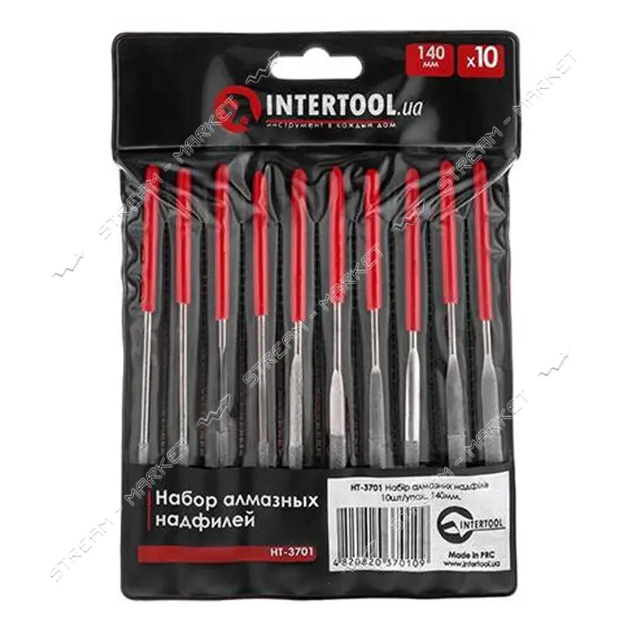 Набор алмазных надфилей Intertool HT-3701 140мм 10шт                                                