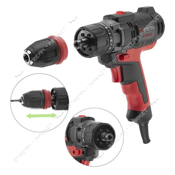 Дрель-шуруповерт Intertool WT-0110 электрическая 420Вт 0-500/0-1800об/мин 0.8-10мм