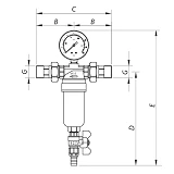 Фильтр Koer самоочистной с манометром 3/4"Вх3/4"В KR.1250