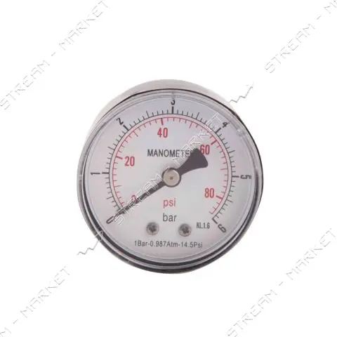 Манометр горизонтальный 1/4" 6.0 бар                                                                