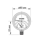 Термоманометр вертикальный KOER 1/2" 4.0 бар 120С КМ.821R                                           
