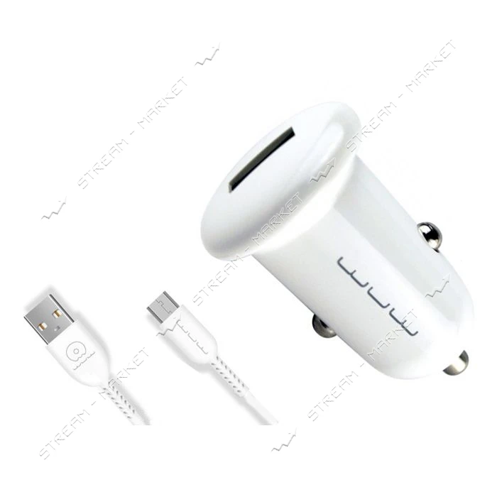 Автомобильное зарядное устройство Wuw T21 c Micro 1USB 1A белое                                     