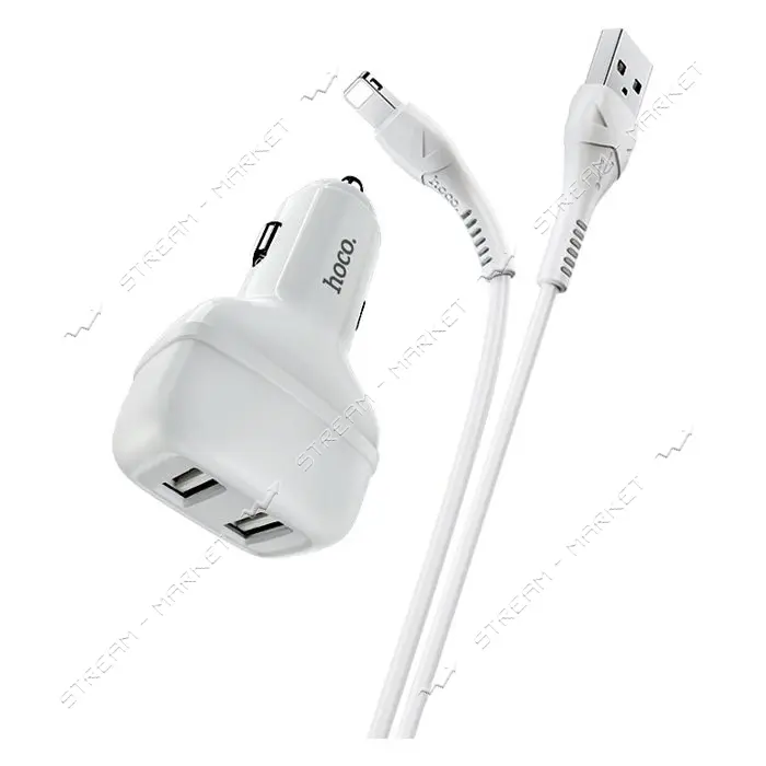 Автомобильное зарядное устройство Hoco Z36 Leader Lightning 2USB белый                              