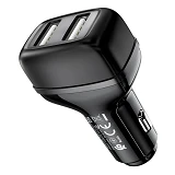 Автомобильное зарядное устройство Hoco Z36 Leader Type-C 2USB черный