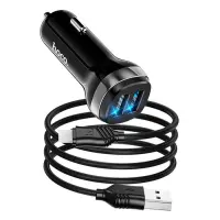 Автомобильное зарядное устройство Hoco Z40 Superior dual port car charger set черное
