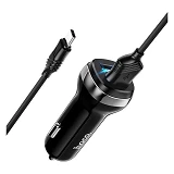 Автомобильное зарядное устройство Hoco Z40 Superior dual port car charger set Type-C черный