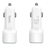 Автомобильное зарядное устройство Hoco Z23 grand style with lightning 2USB 2.4A белый               