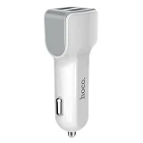Автомобильное зарядное устройство Hoco Z23 grand style with lightning 2USB 2.4A белый               