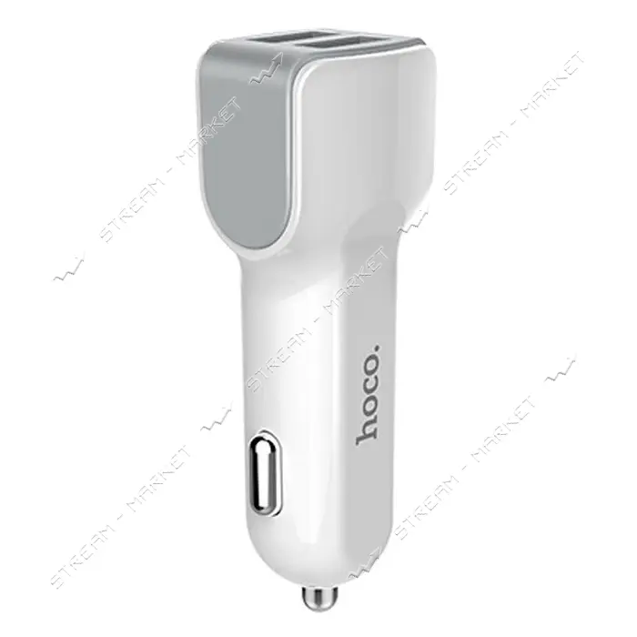 Автомобильное зарядное устройство Hoco Z23 grand style with lightning 2USB 2.4A белый               