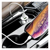Автомобильное зарядное устройство Hoco Z31 Universe c Lightning QC3.0 2USB белый                    