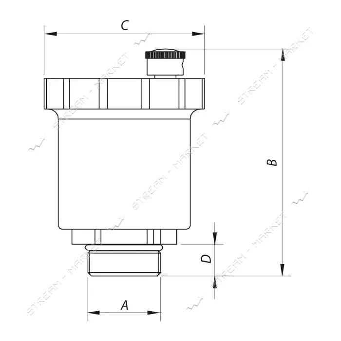 Воздухоотводчик автоматический 1/2" KOER KR.1255 прямой