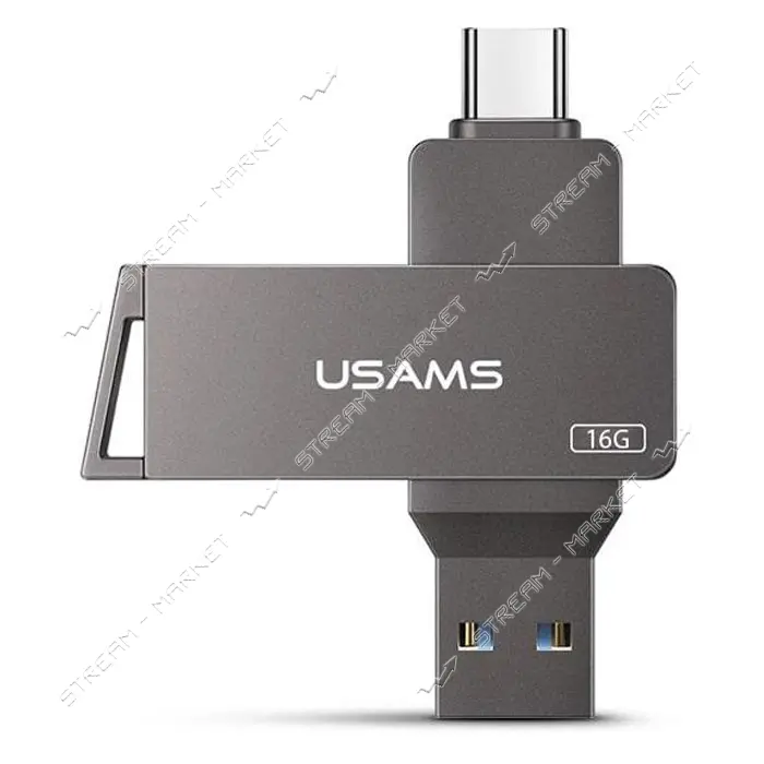 Флешка Usams US-ZB198 Type-C плюс USB3.0 Rotatable High Speed Flash Drive 16GB                      