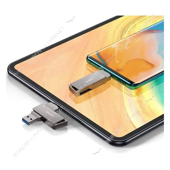 Флешка Usams US-ZB200 Type-C плюс USB 3.0 Rotatable High Speed Flash Drive 64GB                     
