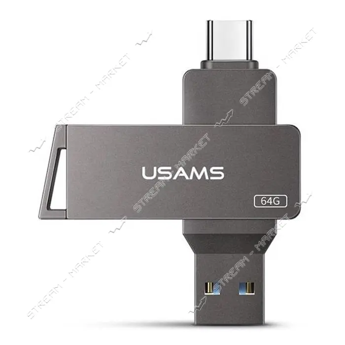 Флешка Usams US-ZB200 Type-C плюс USB 3.0 Rotatable High Speed Flash Drive 64GB                     